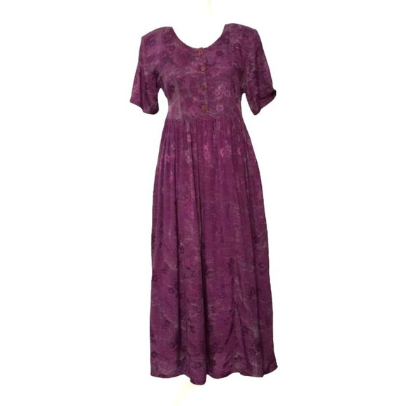 Sunset Rose Maxi Dress, Rayon Indonesia Dress, Size S Dress, Tie Dye Look Dress, - Picture 1 of 13